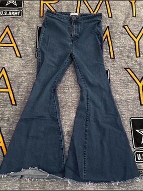 High-Waist Dark Blue Flared Women’s Jeans